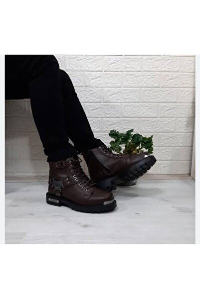 MODA Kahverengi Süet Kemerli Tokalı Erkek Günlük Bot