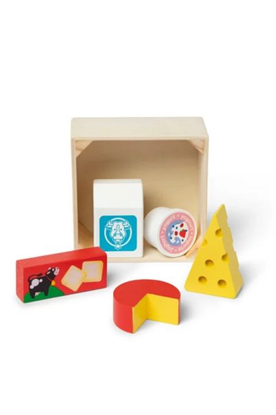 Melissa & Doug Set de joaca alimente Lactate, din lemn, 5 piese, 2 ani+, Melissa&Doug 95207