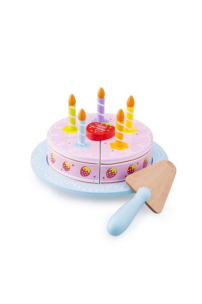 New Classic Toys Tort aniversar din lemn cu 5 piese