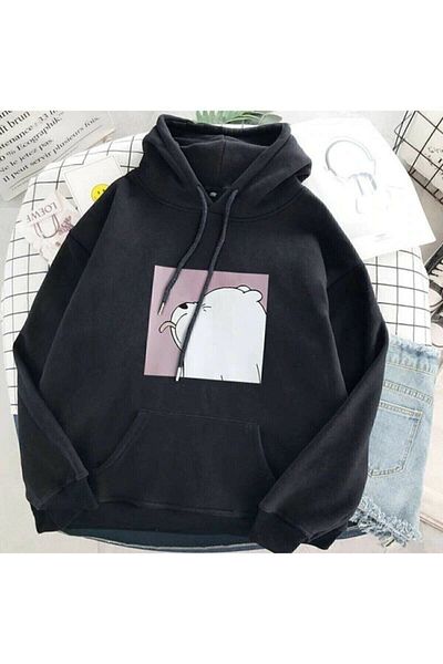 Pink Sky Φούτερ Unisex Tongue Out Dog με μαύρη κουκούλα
