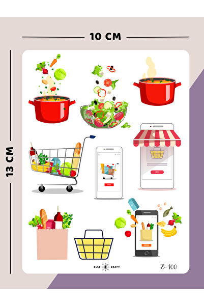 Else Craft Alışveriş Temalı Sticker - E-100 - Ajanda Planlayıcı Bullet Journa...