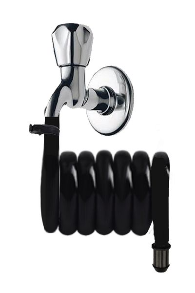 PLASYAY Spiral Wc Bidet Hose Matic and Wc Bathroom Washing New Black Pearl 97 cm
