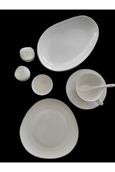 Vitale Gold Gilded 32 Piece Porcelain Breakfast Set - Fk.123