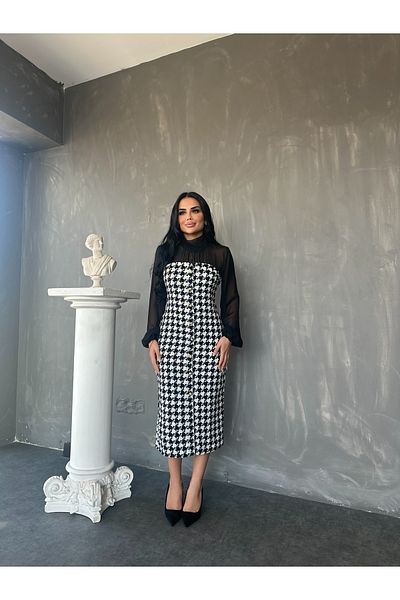 LİLA İSTANBUL Rochie cu detaliu din tul cu gât