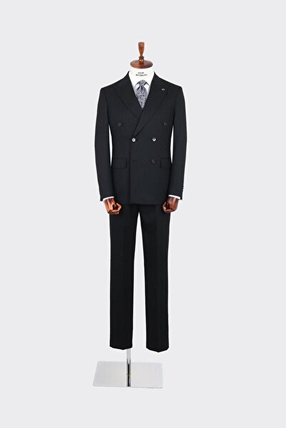 Kadir Büyükkaya Kırlangıç Yaka Kruvaze Erkek Takım Elbise-KAX1256S