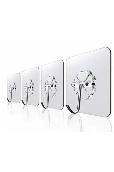 çt çeçem ticaret 5 Adet 6x6 cm Şeffaf Güçlü Kendinden Yapışkanlı Kapı Duvar A...