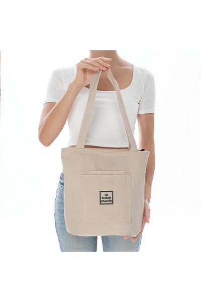 Z&M COLLECTION BAG SHOPPİNG Zippered Two Compartment Via Blanche Bag Suitable for Shoulder Use
