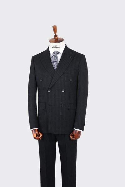 Kadir Büyükkaya Swallow Collar Double Breasted Men's Suit-Kax1256S