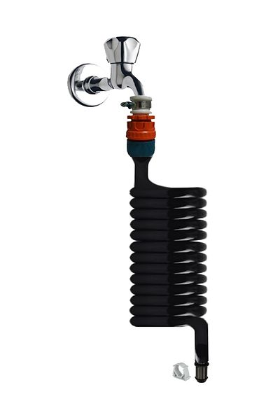 PLASYAY Black Pearl 110 cm - Spiral Wc Bidet Hose Matic and Bathroom Wash Set with Clamp Adapter