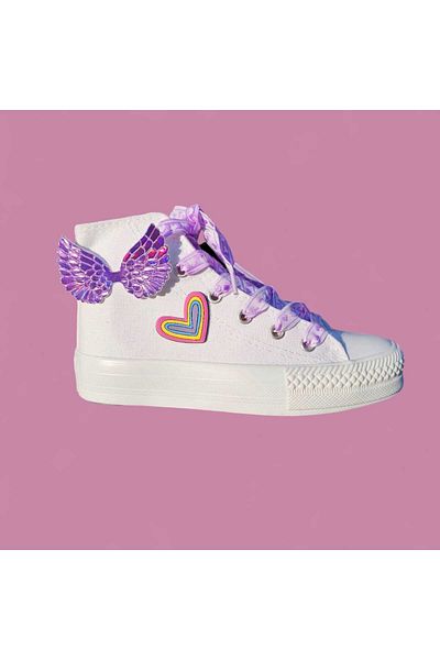 LİASSHOES inimă 3d cu aripi de înger mov pvcli design pantofi pantofi copii pantofi sport