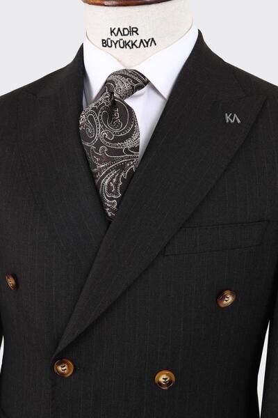 Kadir Büyükkaya Kırlangıç Yaka Kruvaze Erkek Takım Elbise-KAX1256S