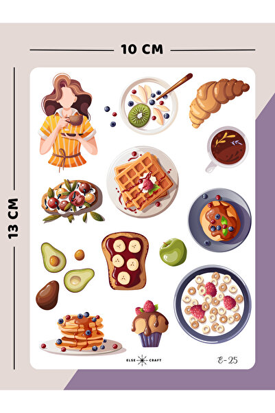 Else Craft Kahvaltı Temalı Sticker - E-25 - Ajanda Planlayıcı Bullet Journal ...