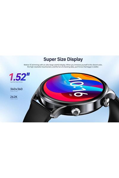 RİVERSONG RIVERSONG Motive 7C Calling Smart Watch, 1.52" Display, AI Voice Assistant, 2Water Proof, Black