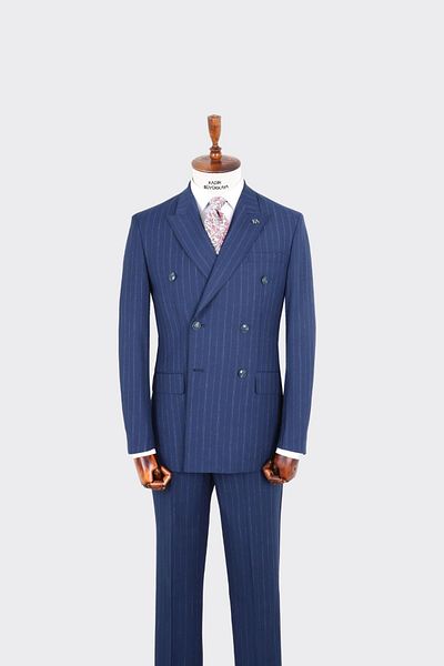 Kadir Büyükkaya Swallow Collar Double Breasted Men's Suit-Kax1271W