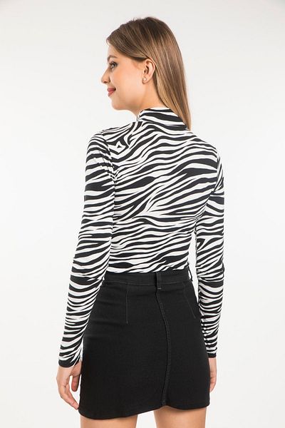 Vespo Women's Half Turtleneck Patterned Body - Does Not Show Inside