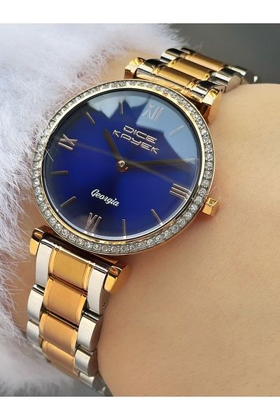 Dice Kayek Special Design Copper-Silver Color 5 Atm Waterproof Steel Band Women's Wristwatch
