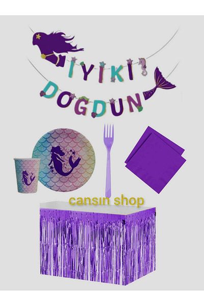 CANSIN Mermaid Birthday Set for 8 People