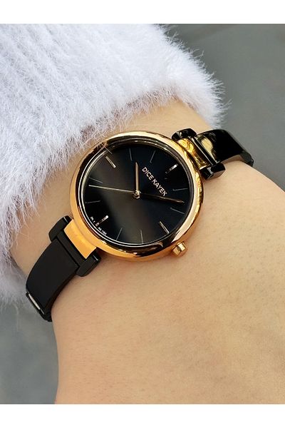 Dice Kayek Special Design Black Color 5 Atm Waterproof Steel Band Women's Wristwatch