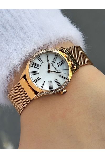 Dice Kayek Custom Design Copper Color 5 Atm Waterproof Steel Band Women's Wristwatch