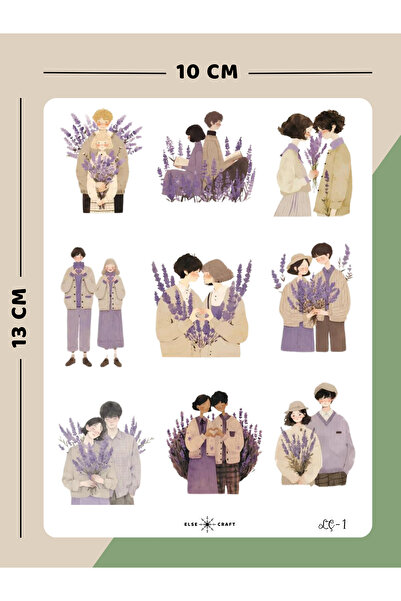 Else Craft Lavanta Çift Temalı Sticker - LÇ-1 - Ajanda Planlayıcı Bullet Jour...