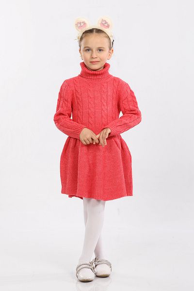 Cloudy Kids Girl's Hair Braided Turtleneck Knitwear Dress
