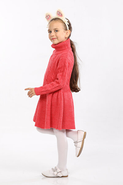 Cloudy Kids Girl's Hair Braided Turtleneck Knitwear Dress