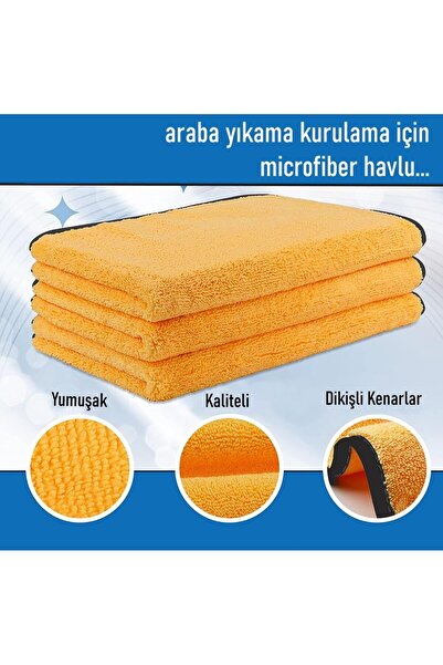 ALPARS Süper Emici Microfiber Araç Yıkama Ve Kurulama Bezi 40x70 Sarı