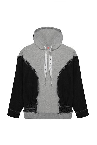 Quzu Grimelange Match Detailed Tassel Sweatshirt