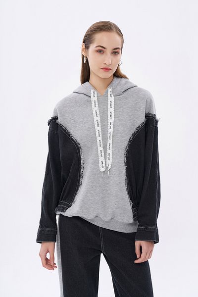 Quzu Grimelange Match Detailed Tassel Sweatshirt