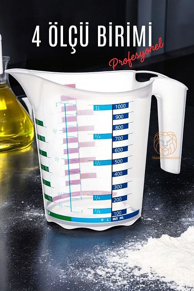 Transformacion كوب قياس احترافي خالي من مادة BPA سعة 1000 مل - 720965
