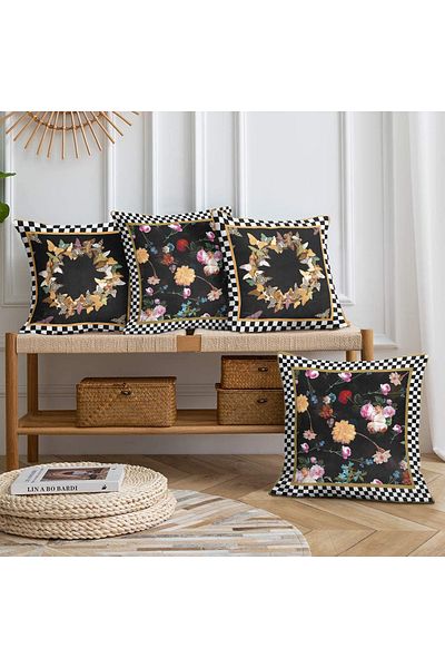 Realhomes Double Sided Special Design 4-Piece Throw Pillow Cover Set 40X40-45X45-55X55Cm