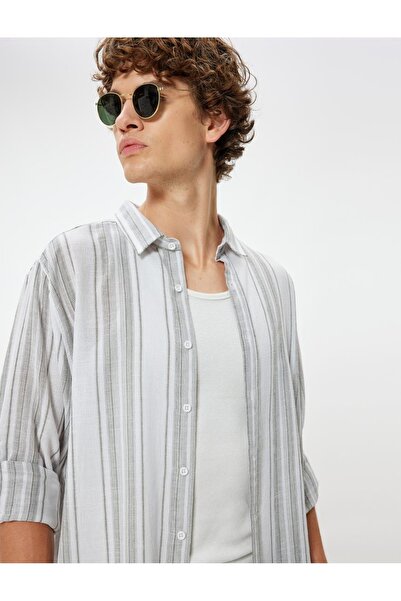 Koton Ανδρικό μακρυμάνικο βαμβακερό πουκάμισο