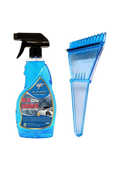 ALPARS Araba Cam Buz Çözücü Sprey 500 ml Ve Buz Kazıyıcı Beraber