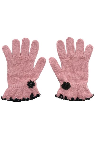 AXE SPORTSWEAR Winter Beaded Daisy Floral Gloves Glove - Ruffled Wrist & Wool...