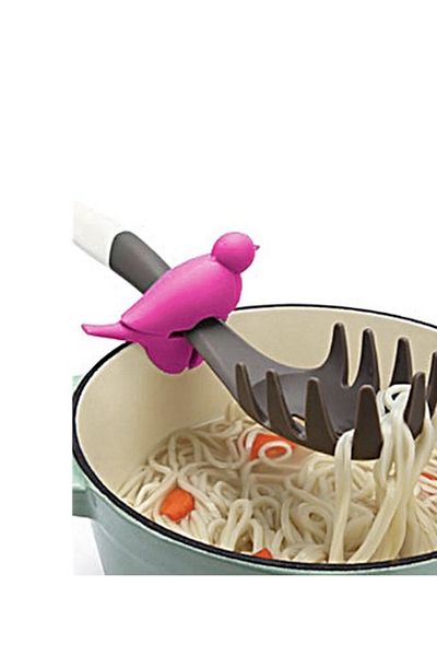 Kenpool Red Silicone Bird Pot Clips - Spoon Ladle Holder Kitchen Pot Lid