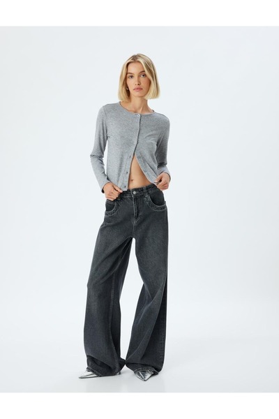 Koton Women's Slim Fit Buttoned Cardigan