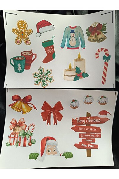 Pink Swan Craft Vintage novogodišnji akvarel - Set nalepnica za bullet journa...