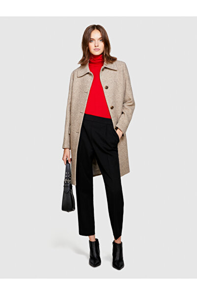 Sisley بنطال ركض نسائي أسود متعدد الألوان بخصر عالٍ