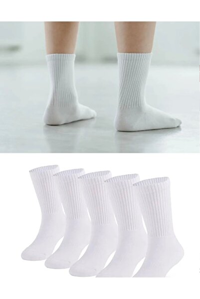 Socks Stations Λευκές αθλητικές κάλτσες Σετ Βαμβακερές κάλτσες ποιότητας που αναπνέουν