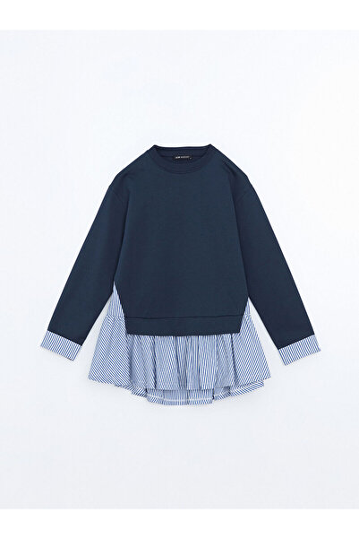 LC Waikiki LW - Bisiklet Yaka Baskılı Oversize Kadın Sweatshirt Tunik