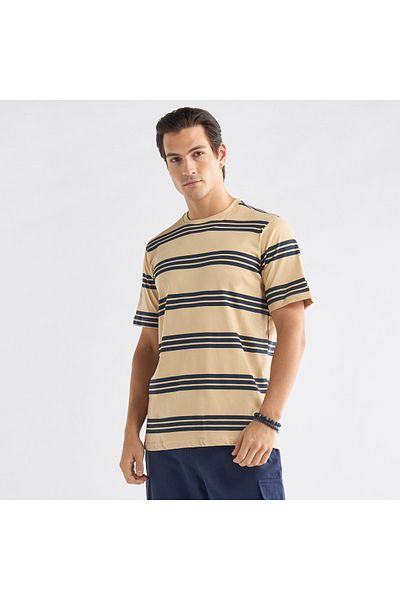 FAV Striped T-shirt with Crew Neck and Short Sleeves