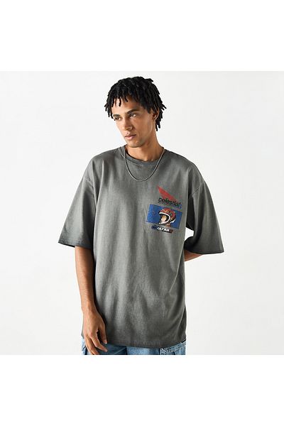 SP Characters Printed Crew Neck T-shirt with Short Sleeves