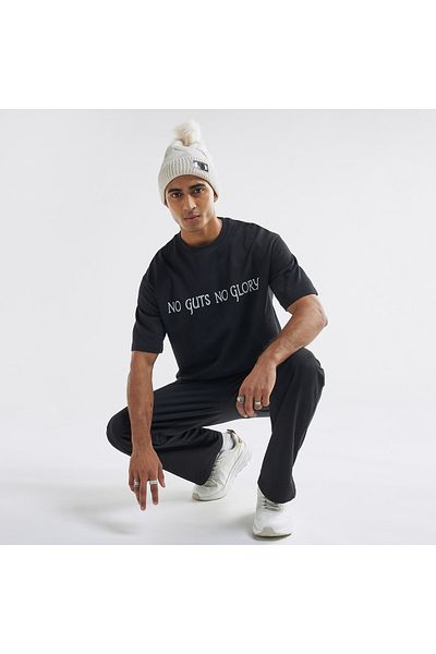 FAV Slogan Print T-shirt with Crew Neck and Short Sleeves