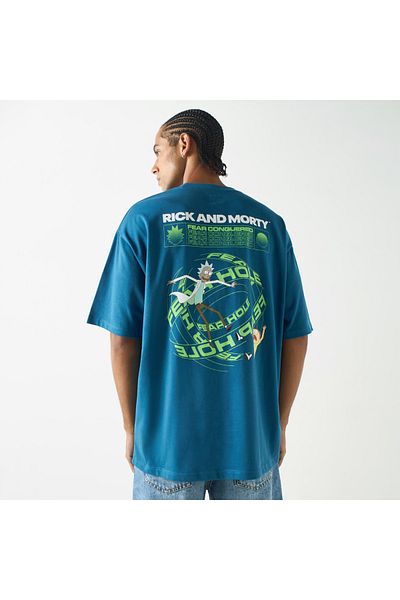 SP Characters Rick And Morty Print Crew Neck T-shirt With Short Sleeves