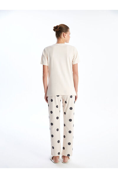 LC Waikiki Pembe Bisiklet Yaka Baskılı Hamile Pijama Takımı