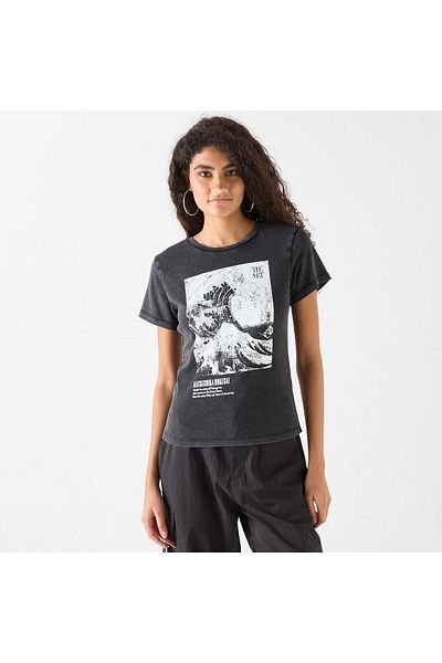 SP Characters The Met Graphic Print Crew Neck T-shirt with Short Sleeves