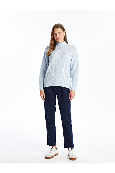 LC Waikiki Pulover de damă tricotat cu jumătate de gât cu model - W4hd37z8