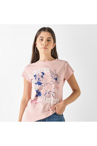 SP Characters Print T-shirt with Short Sleeves