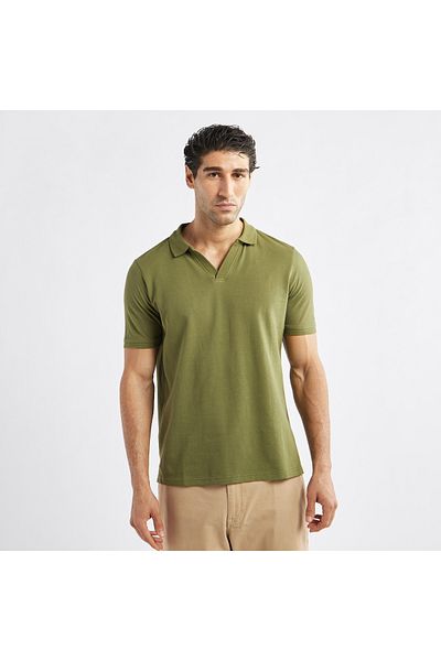 FAV Solid Polo T-shirt with Short Sleeves