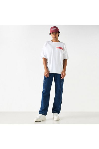 SP Characters Ramones Print T-shirt with Crew Neck and Short Sleeves
